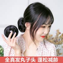 True hair cute ball head Hairband wig bag headdress women fluffy lazy hair artifact curly hair Bud hair accessories