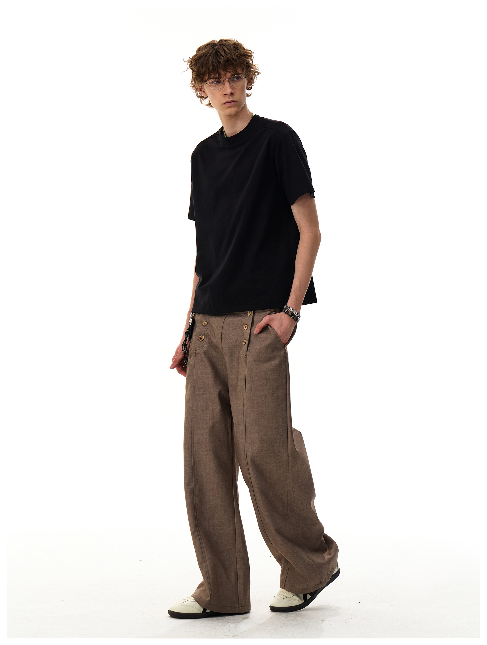 Штаны, повседневные брюки для отдыха, в американском стиле, изысканный стиль, свободный прямой крой 