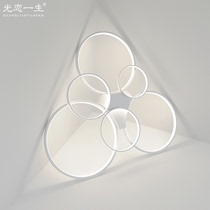 Living room lamp simple modern atmospheric designer new creative geometric ring Nordic bedroom led ceiling lamp