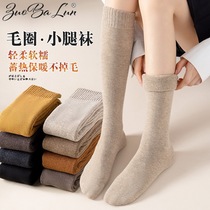 Socks for women in autumn and winter thickened terry socks Korean style thin calf student knee socks Japanese style cold-proof warm long socks