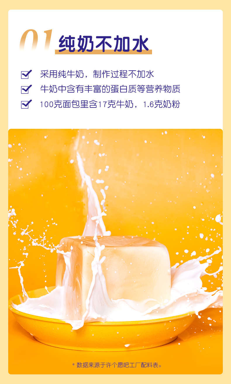 许个愿吧 手撕面包礼盒 200g*4只 纯奶不加水 图3