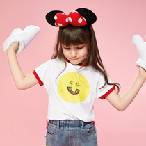Girls short-sleeved T-shirt 2021 summer foreign style Korean version of the large childrens clothing loose cotton summer top tide