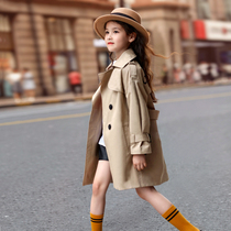 Neil Scarlett Girls windbreaker 2020 new spring and autumn western style big boy British style childrens clothing medium-long jacket