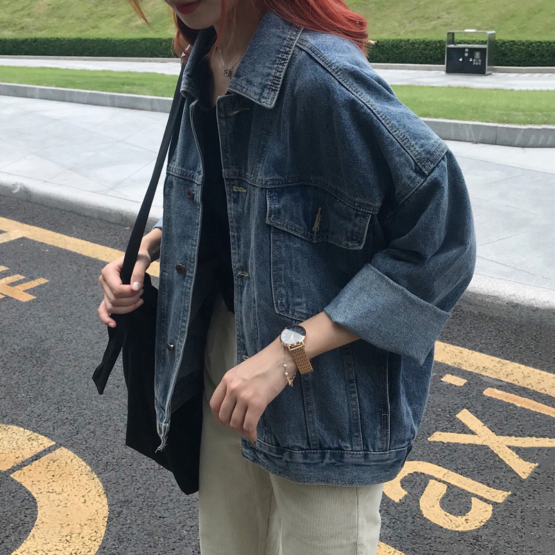 牛仔外套女春秋韩版宽松秋冬百搭工装外套女bf牛仔衫ins复古港味