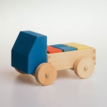 AVDAR big head truck imported basswood toys German water-based paint childrens puzzle solid wood toy car