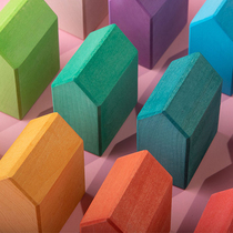 AVDAR TOYS rainbow small house original design handmade environmentally friendly childrens building block TOYS home pose