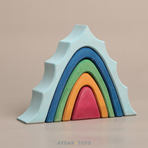AVDAR TOYS cold mountain original handmade environmentally friendly childrens TOYS educational men and women Baby Rainbow building blocks