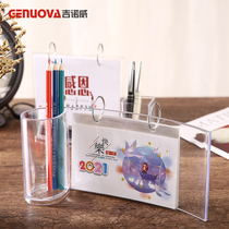 2021 Year of the Ox plastic acrylic desk calendar custom multifunctional pen holder phase calendar custom printed advertising