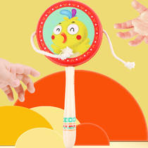 The newborn baby can bite wooden sheep skin traditional tub drum baby toys 0 - 1 year old daughter newborn