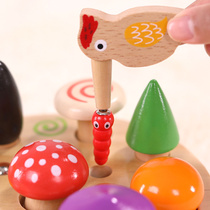 1-year-old male and female babies catch insects and pull radish to promote hand-eye coordination hands-on brain fine movement exercise toys