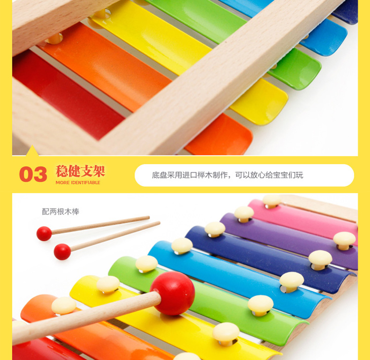 Trẻ em tay gõ tám tông màu đàn piano 1-3 tuổi bé đồ chơi âm nhạc nhỏ xylophone trẻ sơ sinh bộ gõ chuyên nghiệp