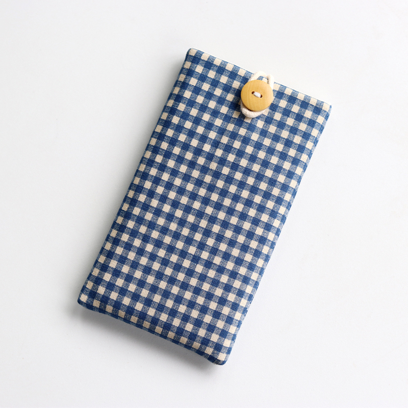 Handmade Blue Checkered Protective Case Suitable for Wenstone Boox P6, Xiaobai Caima Palma, and Zhangyue Tango2Pros