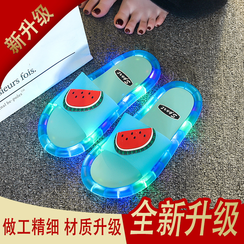 High-Profile Internet Celebrity Glowing Slippers for Women, Popular Summer Indoor and Outdoor Wear, Cool and Flashy with Flashing Lights, Home Slip-On Sandals for Women High-Profile Internet Celebrity Glowing Slippers for Women, Popular Summer Indoor and Outdoor Wear, Cool and Flashy with Flashing Lights, Home Slip-On Sandals for Women