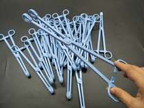 Plastic hemostatic disposable plastic pliers 23cm round head clip with package special bulk scissors non-sterile