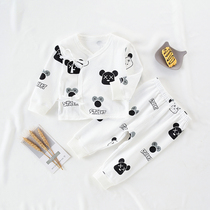 Newborn clothes and monk clothes cotton underwear baby spring and autumn winter newborn baby autumn pants split two sets