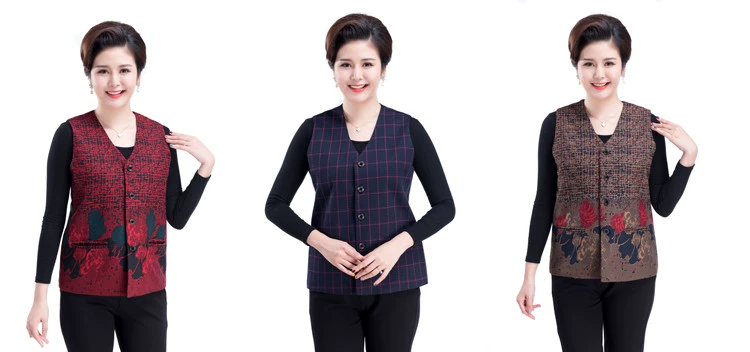 Áo bà mẹ trung niên mùa xuân và mùa thu áo vest không có cổ áo vest bên ngoài bà ngoại cỡ lớn phần mỏng vest mùa hè - Áo vest