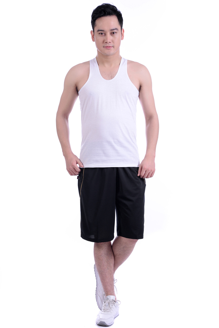 Áo thun cotton nam trung niên cotton trắng cộng với áo thun cotton trung và già. áo thể dục