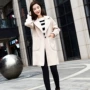 Áo khoác len nữ dài 2018 thu đông 2018 phiên bản Hàn Quốc mới của bộ đồ thời trang lỏng lẻo cổ áo len áo gió thủy triều áo dạ nữ dáng dài hàn quốc