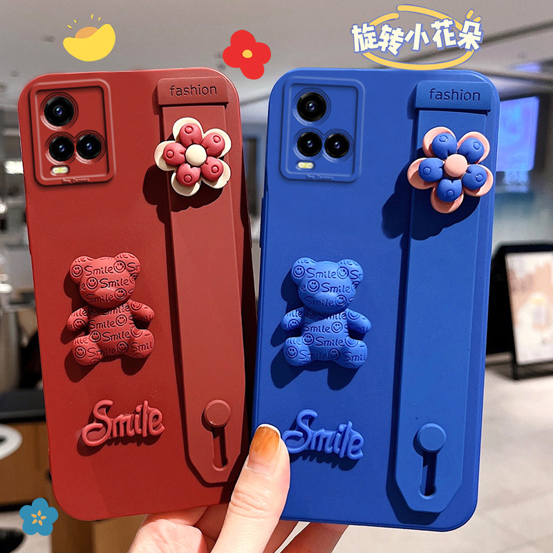 vivoy33a mobile phone protection shell new vivoY33L protective sleeve rotatable small flower voivY33 wrist support bracket small bear vlvoy33 solid paparazzi y33 full