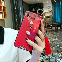 vivoy85 Mobile Phone Shell Silicone China Wind Mesh Red VIVOZ1i Protective Sleeve Anti-Fall Personality Frosted z3x Full-Package Side Softshell National Tide Card z1 Wristband Creative Bracket Flow Susling