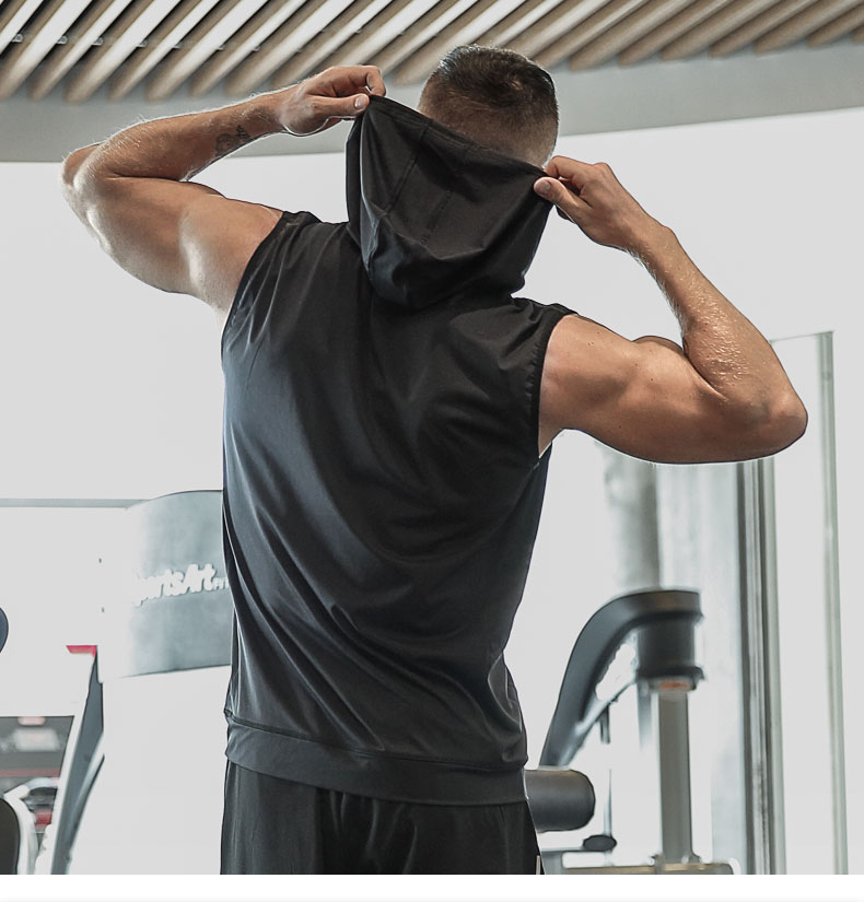 Áo vest thể thao châu Âu và Mỹ vest nam mùa xuân và mùa hè đứng cổ áo trùm đầu dây kéo áo khoác màu đen chạy bộ quần áo thể dục - Áo thể thao áo khoác lining nữ