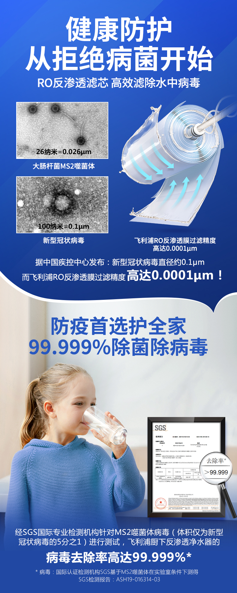 阿里智能 飞利浦 RO反渗透过滤纯水机 5级精滤 真正出水直饮 图3