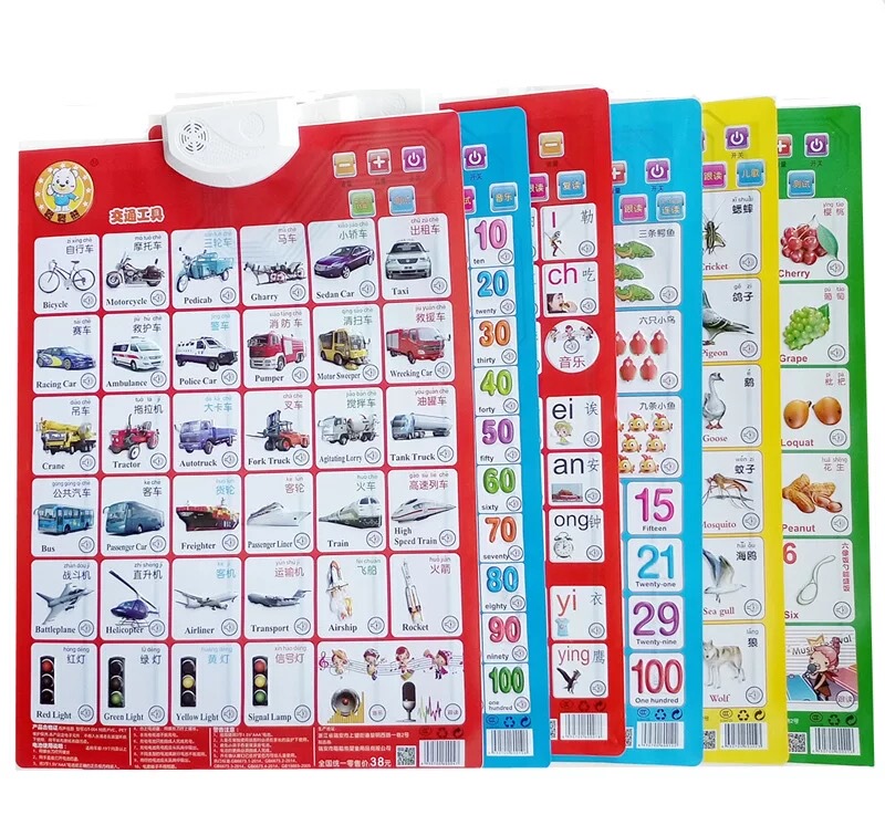 Electronic Baby Talking Picture Wall Stickers with Audio for Early Childhood Education, Suitable for 0-3 Years Old