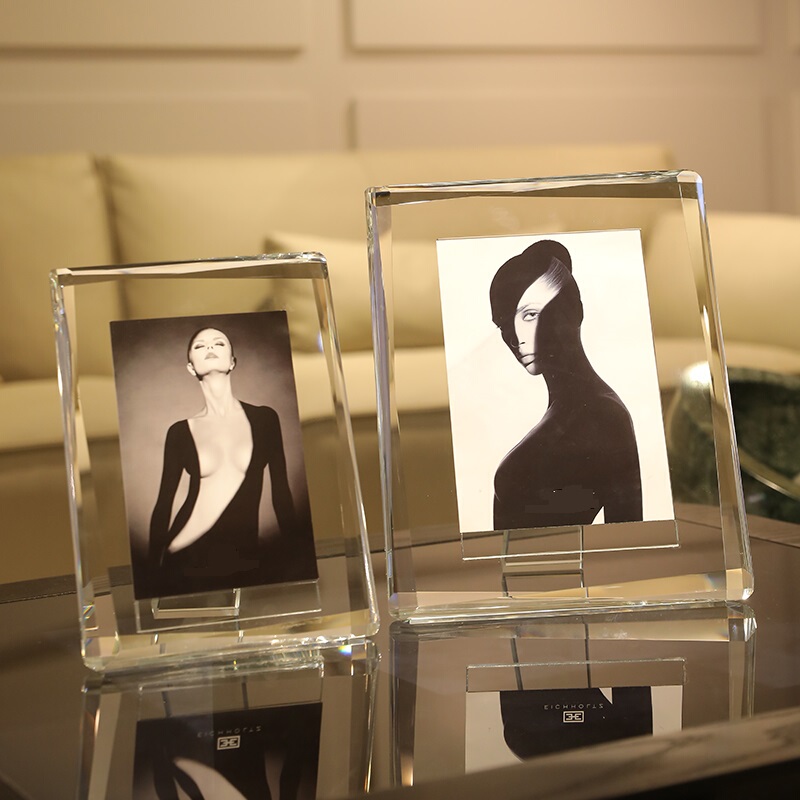 6-Inch 7inch 8inch Fashionable and Luxurious Crystal Photo Frame Stand, High-End Gift for Weddings, Company Anniversaries, and Photo Printing