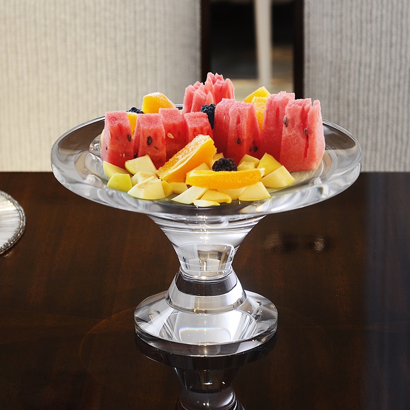 Eurostyle Crystal Glass Living Room Creative Fruit Pan Creative Modern Candy Pan Snack Tray Living Room Dry Fruit Pan
