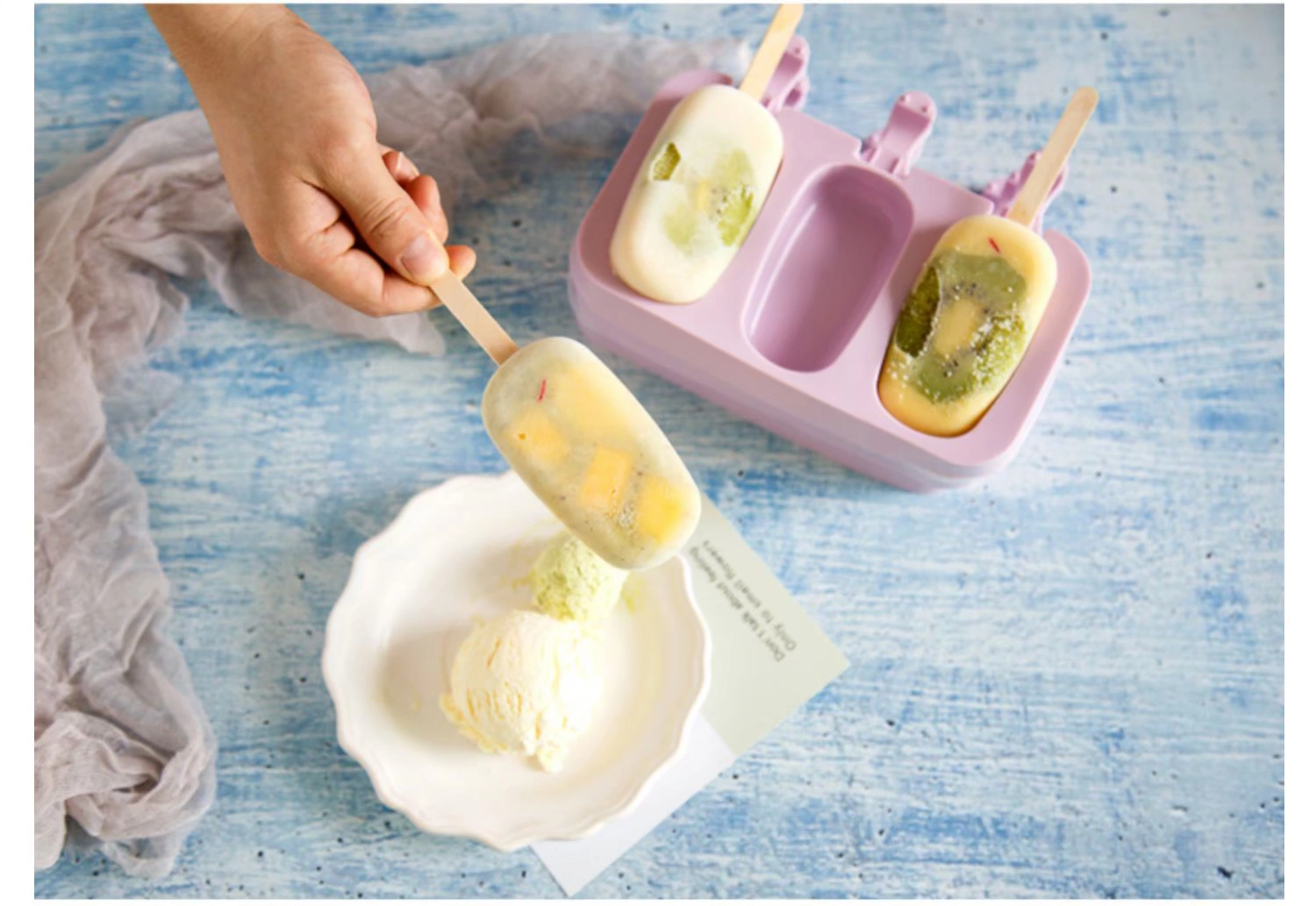 Kem khuôn nhà tự chế popsicle kem sorbet silicone đặt với nắp kem que kem popsicle uống lạnh - Tự làm khuôn nướng khuôn làm kem que