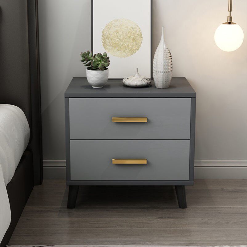 Bed cabinet Household gray bed cabinet Simple modern wooden small cabinet storage cabinet Simple bedroom mini storage