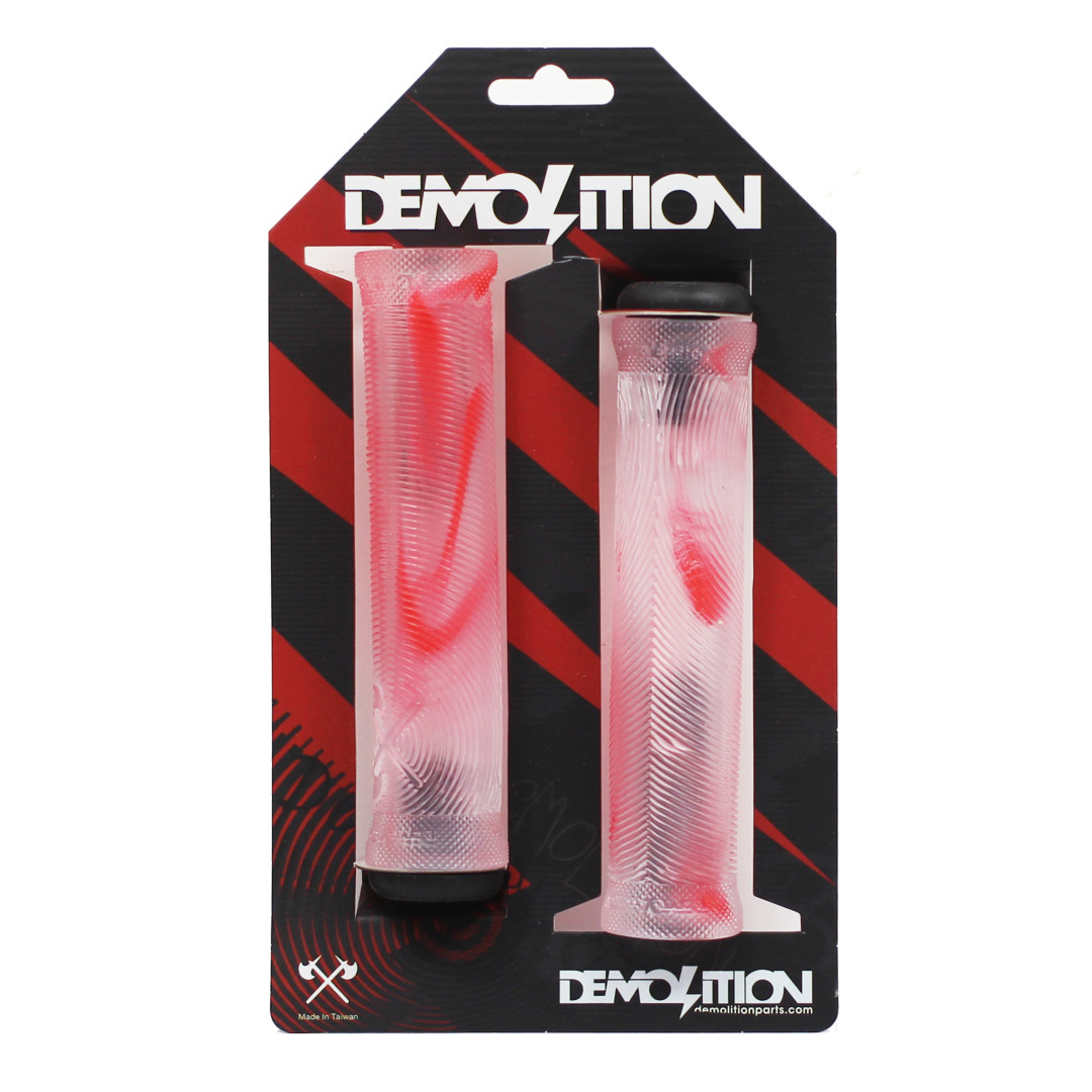 DEMOLITION AXES BMX Grip 150mm Clear Red Marble