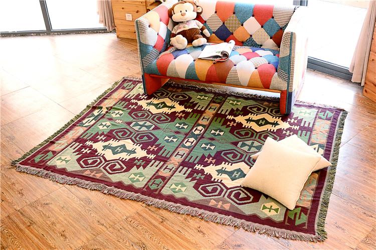 nước Mỹ đơn hoặc kép sofa bao gồm tất cả bìa khăn phong cách châu Âu tính cách retro phòng khách hình học thảm bông dày hai mặt - Thảm thảm trải sàn