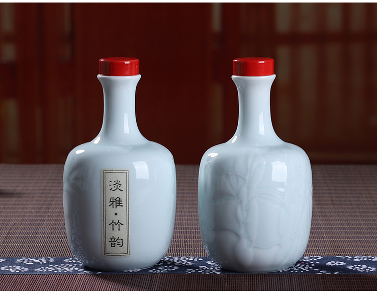 The Empty wine bottles of jingdezhen ceramic household hoard 1 catty seal wine liquor hip flask wine storage appliances gift