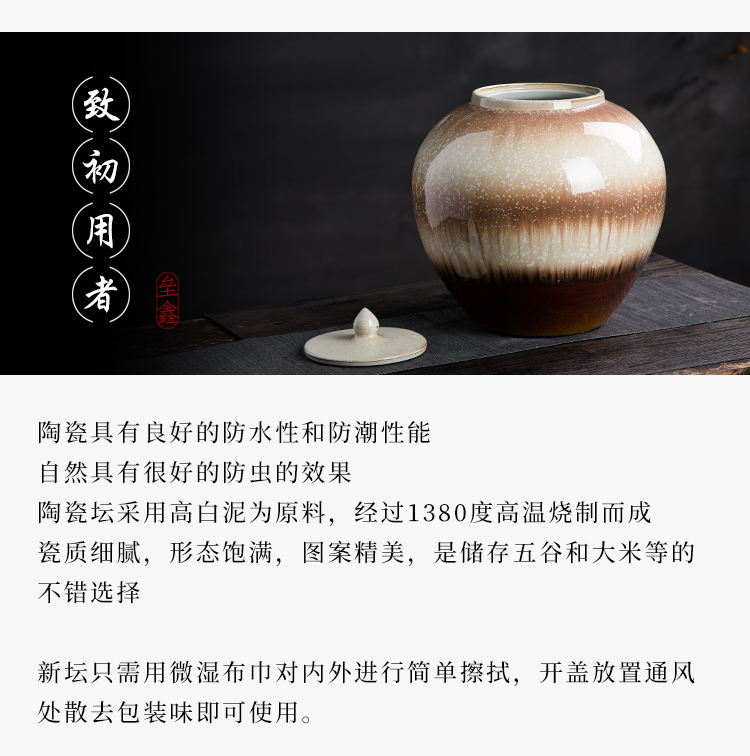 Barrel of jingdezhen ceramic household with cover storage caddy fixings meter box sealing insect - resistant ricer box 20/30/50 kg