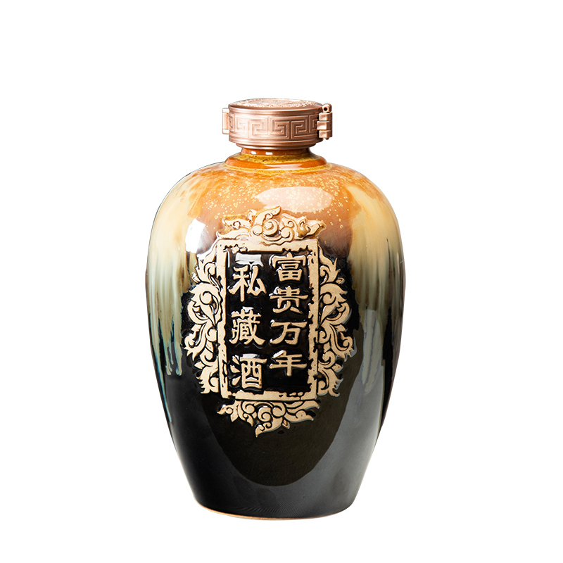 Jingdezhen ceramic wine jars 5/10/20 jin put household hoard seal carved an empty bottle mercifully wine restoring ancient ways