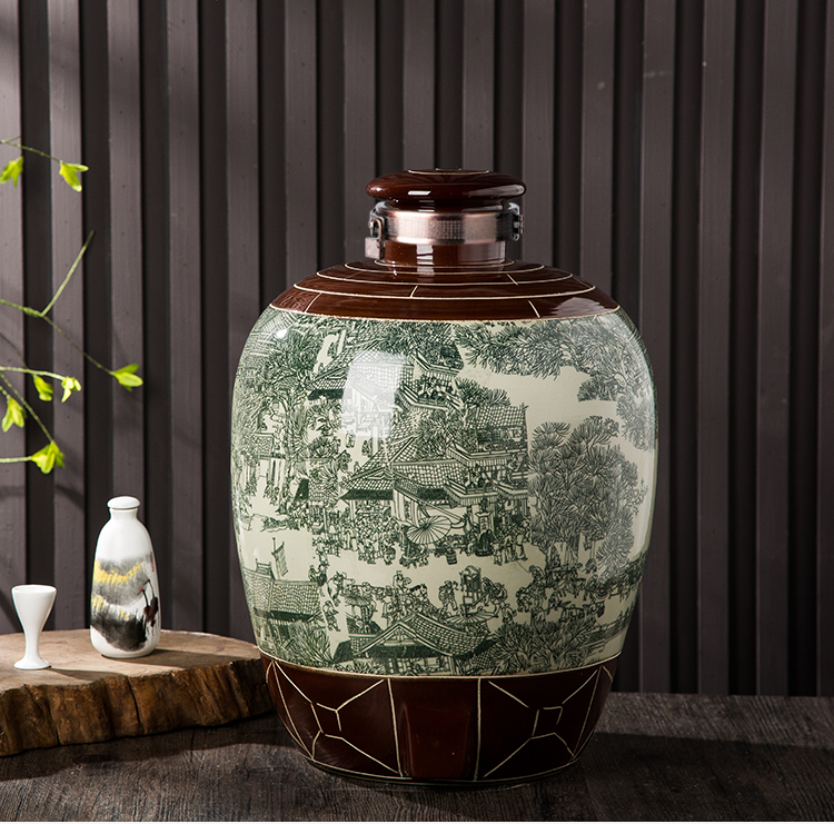 Jingdezhen ceramic wine wine jar cylinder (50 kg/pack household seal bottle wine bottle wine