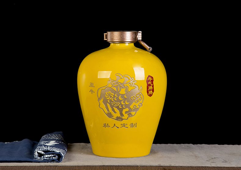 Jingdezhen ceramic household aged 10 jins to seal wine jar 12 zodiac an empty bottle mercifully medicine wine liquor jugs