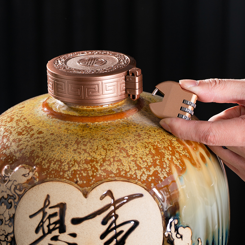 Jingdezhen ceramic household seal wine jar 3/5/15 jin carving hip flask the an empty bottle mercifully wine restoring ancient ways