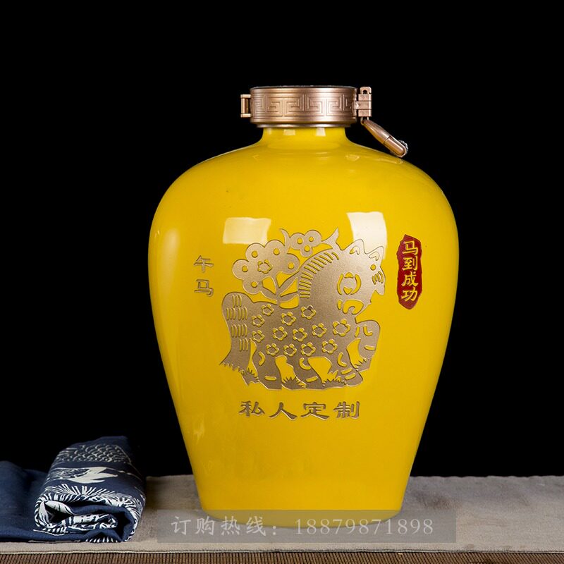 Wine jar ceramic Jingdezhen household seal 5 10 jins 12 zodiac empty wine bottle bubble medicine wine tank white wine pot