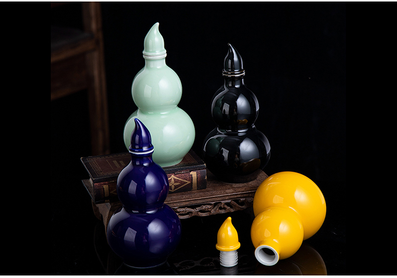 Gourds empty bottles of jingdezhen ceramic household geomantic sealed with two in two and a half/kg/1 kg flask