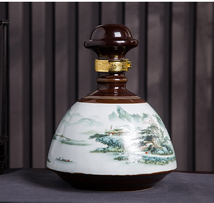 Bottle is empty bottles of jingdezhen ceramic 1/3/5 jin household seal retro hip furnishing articles wine jar