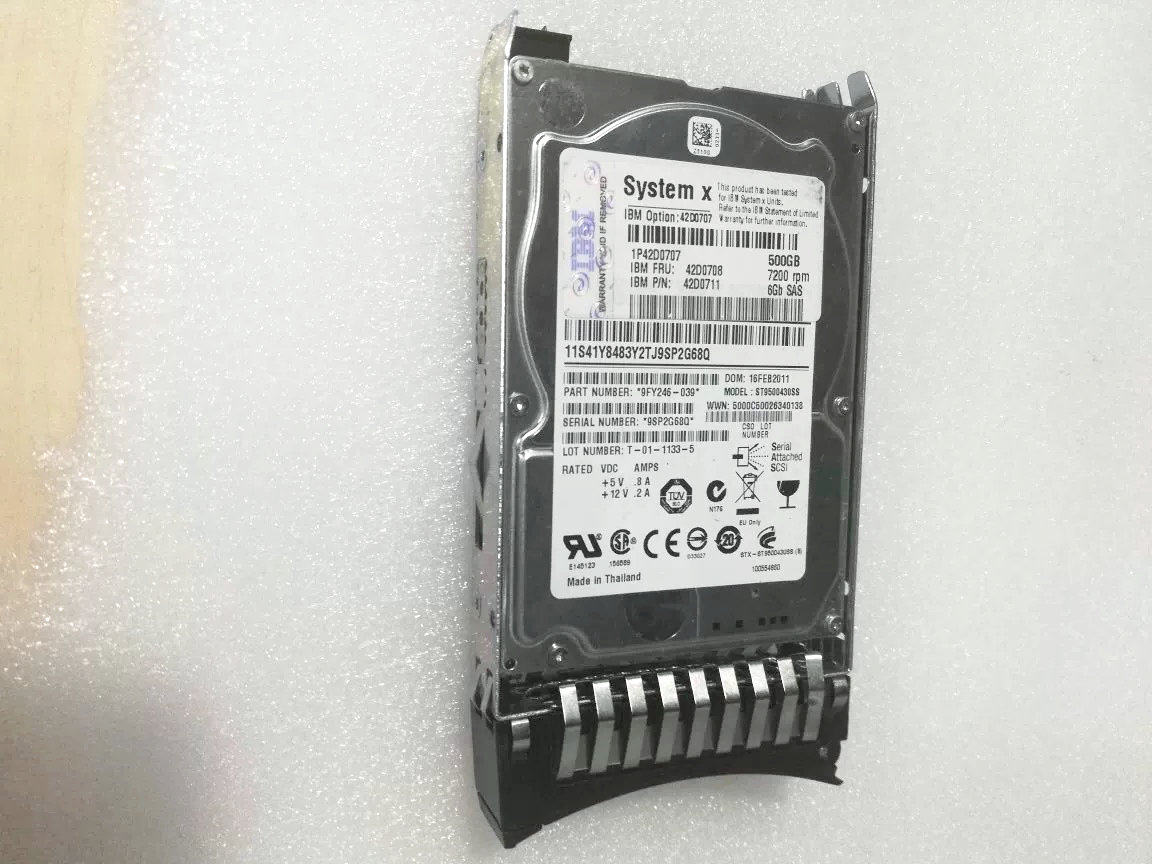IBM 500G hard disk 7 2K 6GB SAS 25 "42D0707 42D0708 ST9500620SS