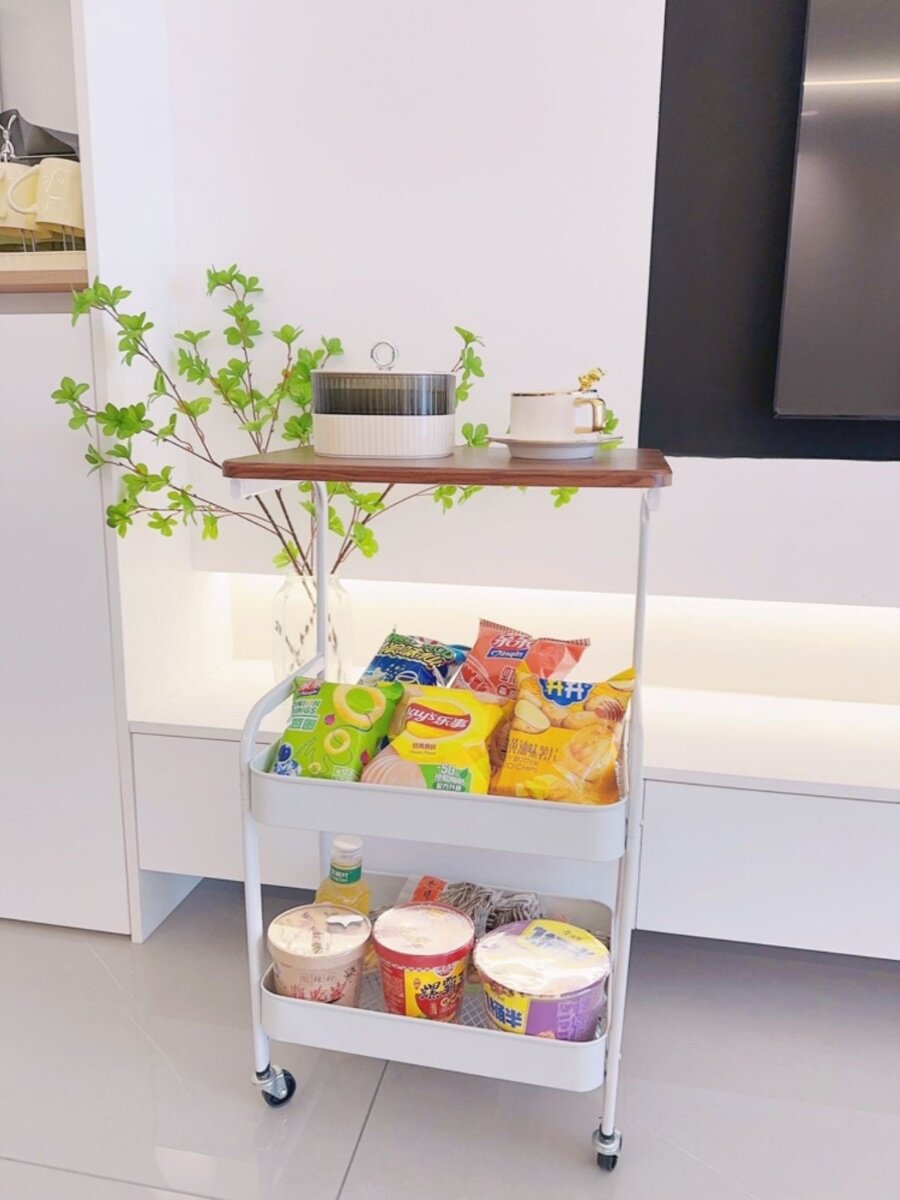 ins风可移动沙发带桌板多层边几客厅水杯书架玩具零食推车收纳架详情3