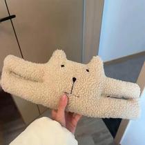 Cute INS Korean bear lamb velvet childrens anti-pinch door stop plush toy baby door decorative door hanging