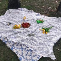 ins style picnic cloth spring outing lawn mat outdoor floor mat portable outing pastoral Japanese style French girl lace cloth