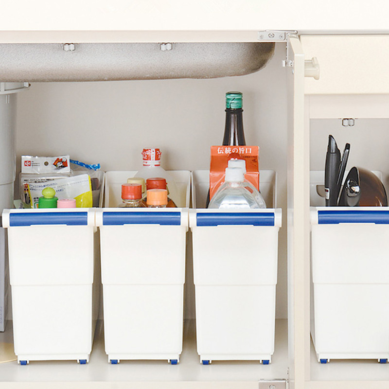 Japan imported overall cabinet finishing box under the sink rack grill pan pan seasoning tank storage basket box with pulley