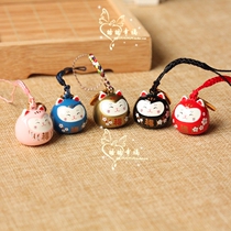 2021 Spot Japan cherry blossom water tone bell Royal guard bell Lucky Cat small pendant Mobile phone chain hanging Sensoji Temple