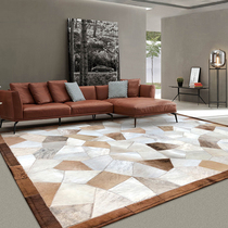 Advanced Imported Artisanal Dairy Cow Leather Splicing Carpet Genuine Leather Fur Modern Light Lavish Living Room Tea Blanket Bedrooms Easy To Handle