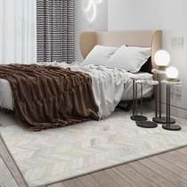 Light Extravagant Advanced Strip Bull Leather Carpet Bedroom Nordic Ins Wind White Ground Mat Room Bed Front Bed Tailbed Side Blanket